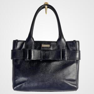 Vintage Kate Spade Quinn Villabella Black Leather Satchel - Rare Interior Lining